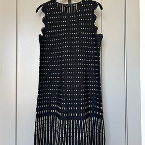 Ted Baker Black and Cream Midi Dress